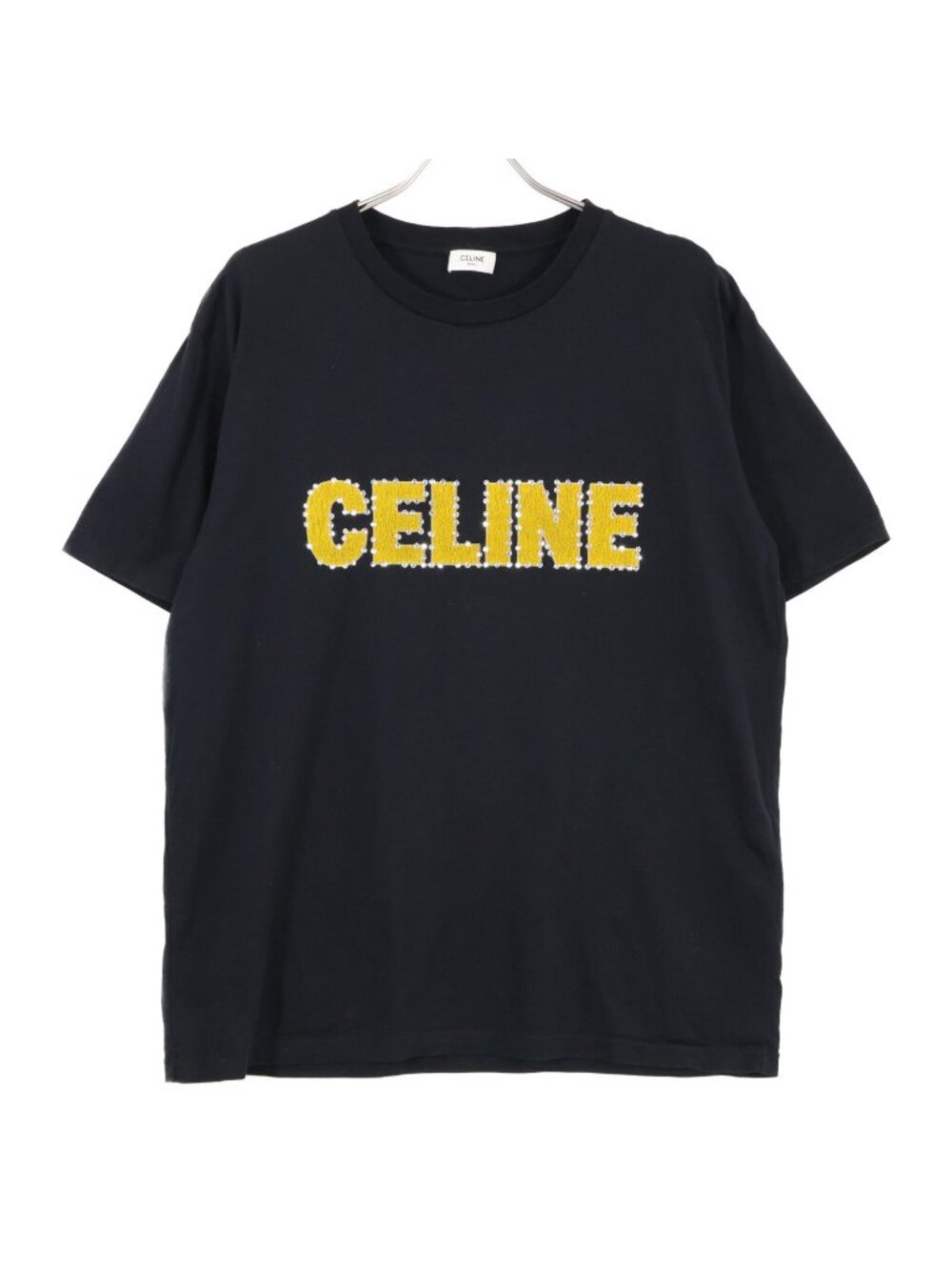 Celine Black Crack Logo Stone Shirt